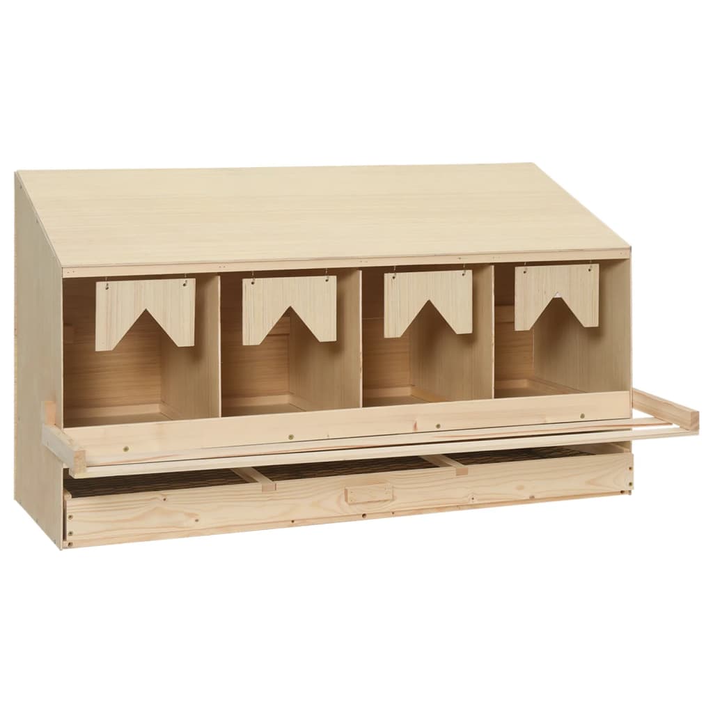 Berkfield Chicken Laying Nest 4 Compartments 106x40x59 cm Solid Pine Wood