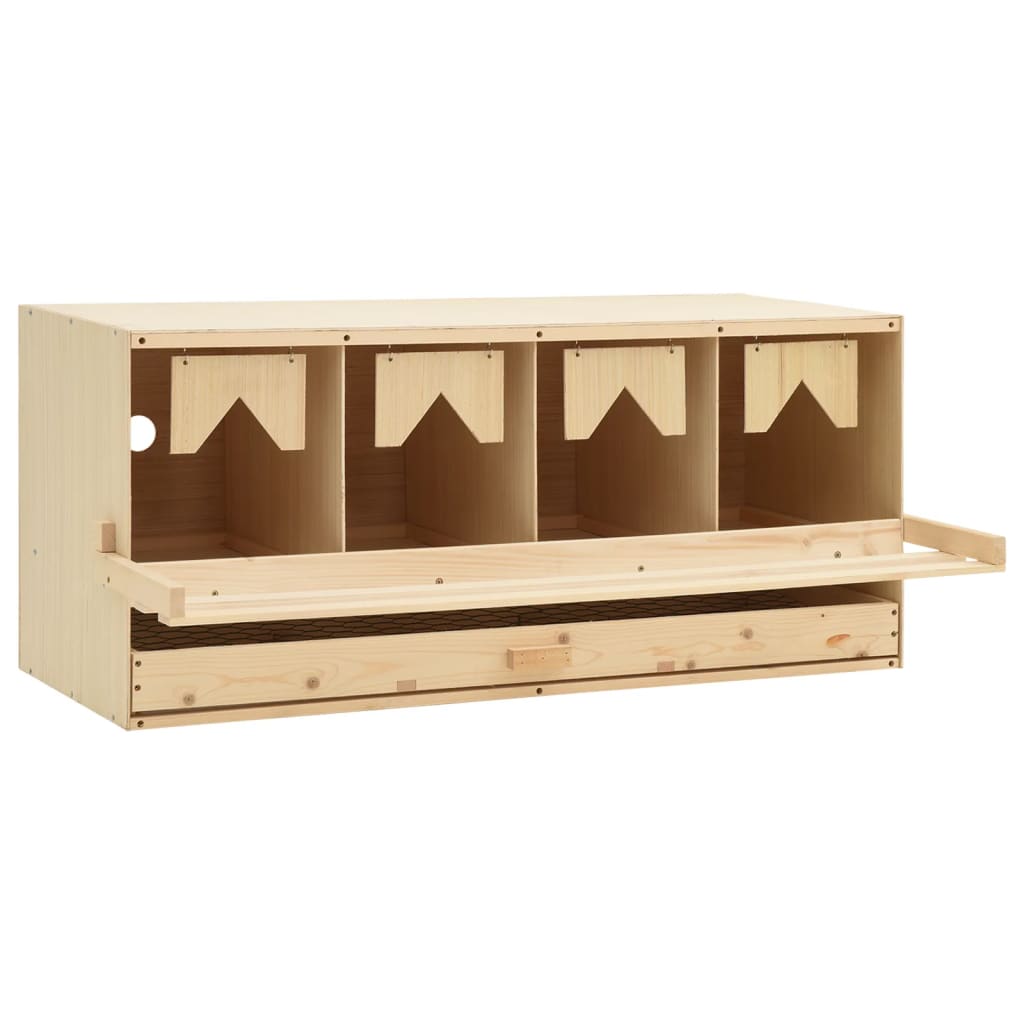 Berkfield Chicken Laying Nest 4 Compartments 106x40x45 cm Solid Pine Wood