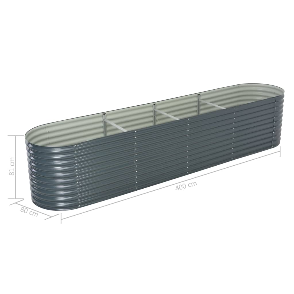 Berkfield Garden Raised Bed 400x80x81 cm Galvanised Steel Grey