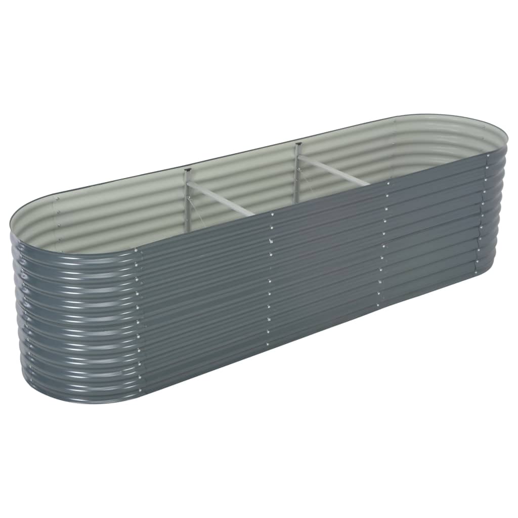 Berkfield Garden Raised Bed 320x80x81 cm Galvanised Steel Grey