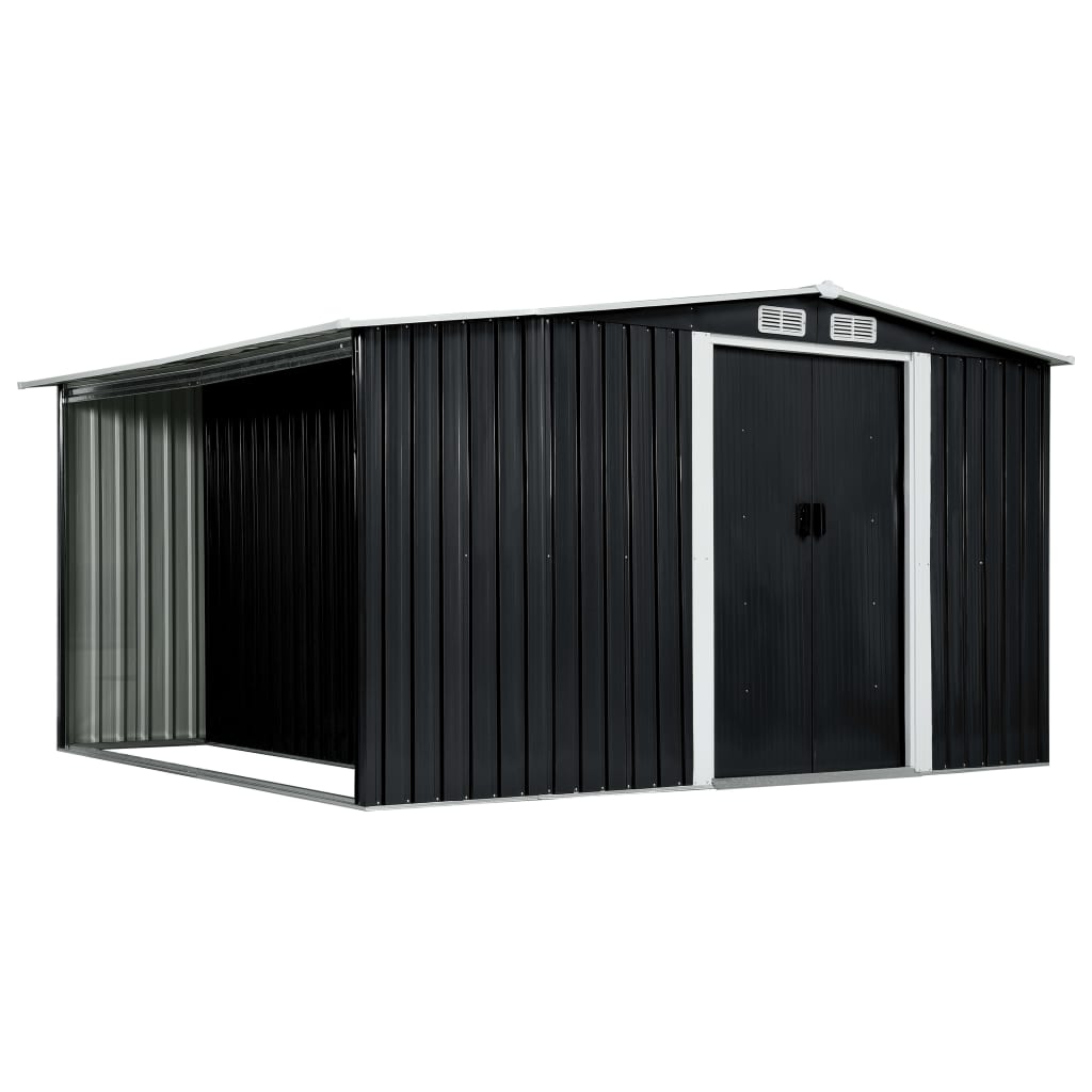 Berkfield Garden Shed with Sliding Doors Anthracite 329.5x259x178 cm Steel