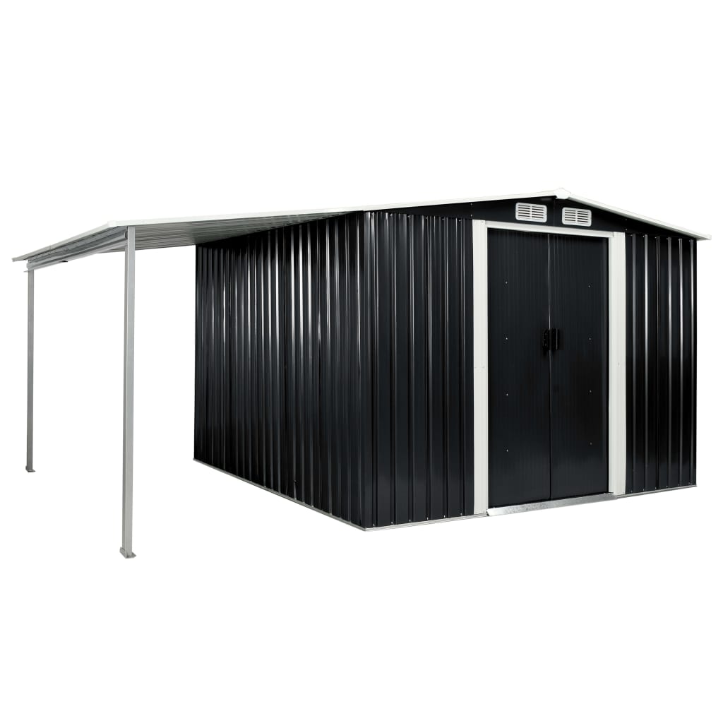 Berkfield Garden Shed with Sliding Doors Anthracite 386x259x178 cm Steel
