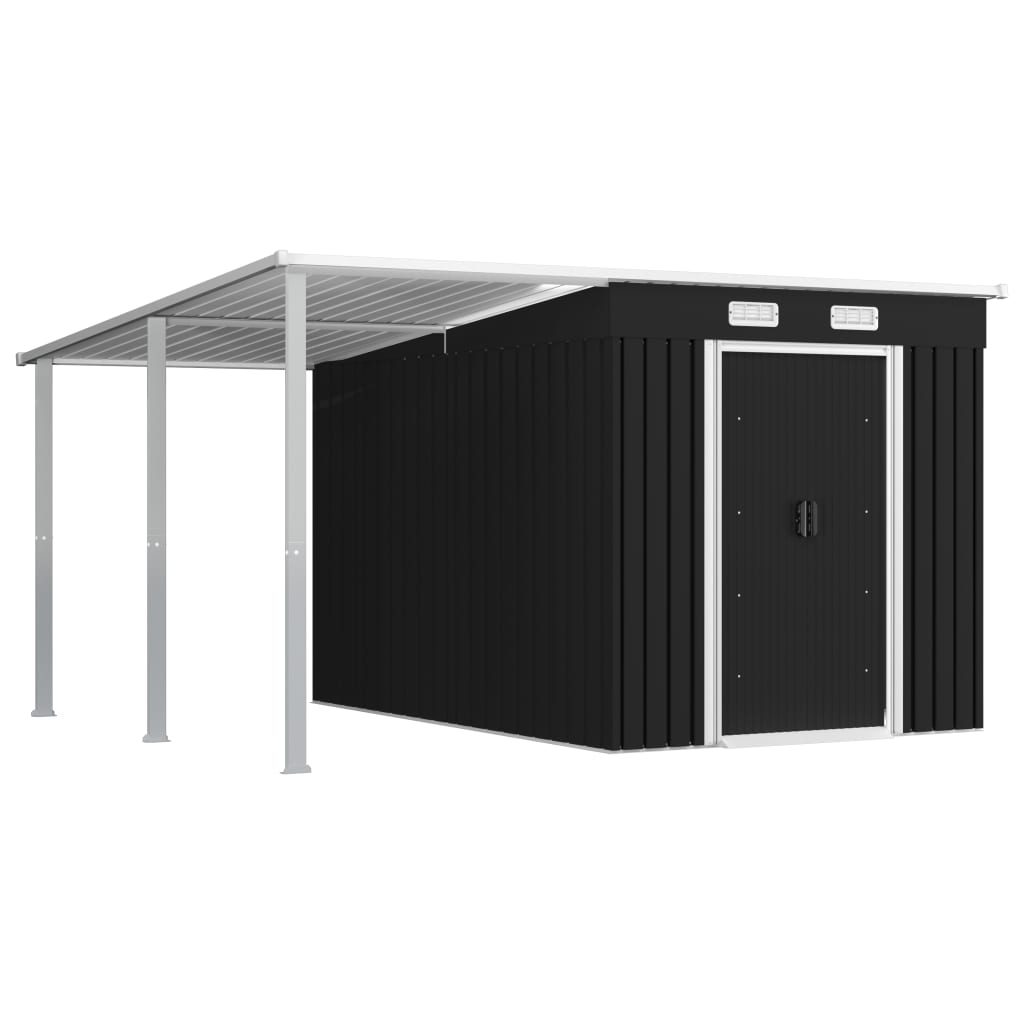 Berkfield Garden Shed with Extended Roof Anthracite 336x270x181 cm Steel