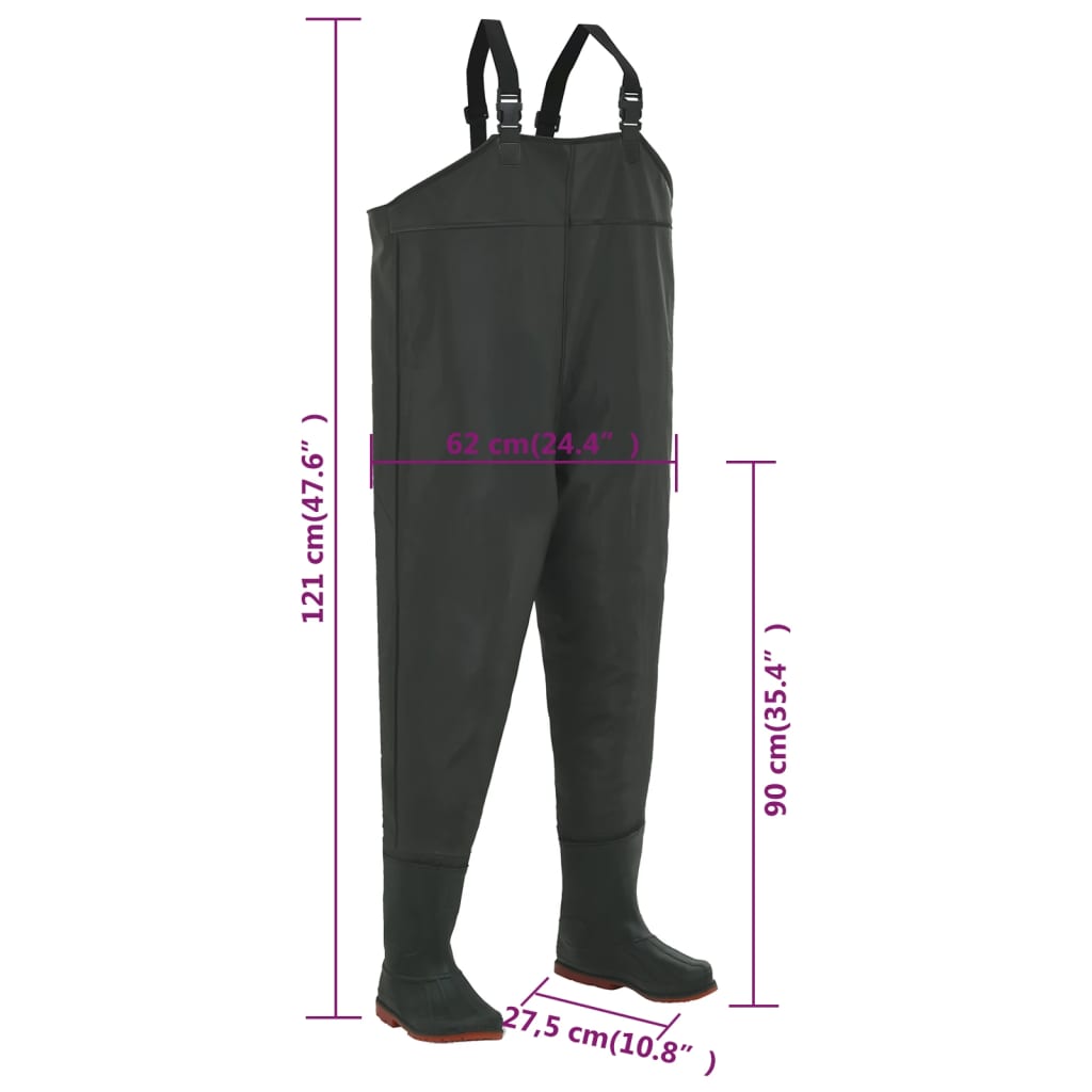 Berkfield Wading Pants with Boots Green Size 43
