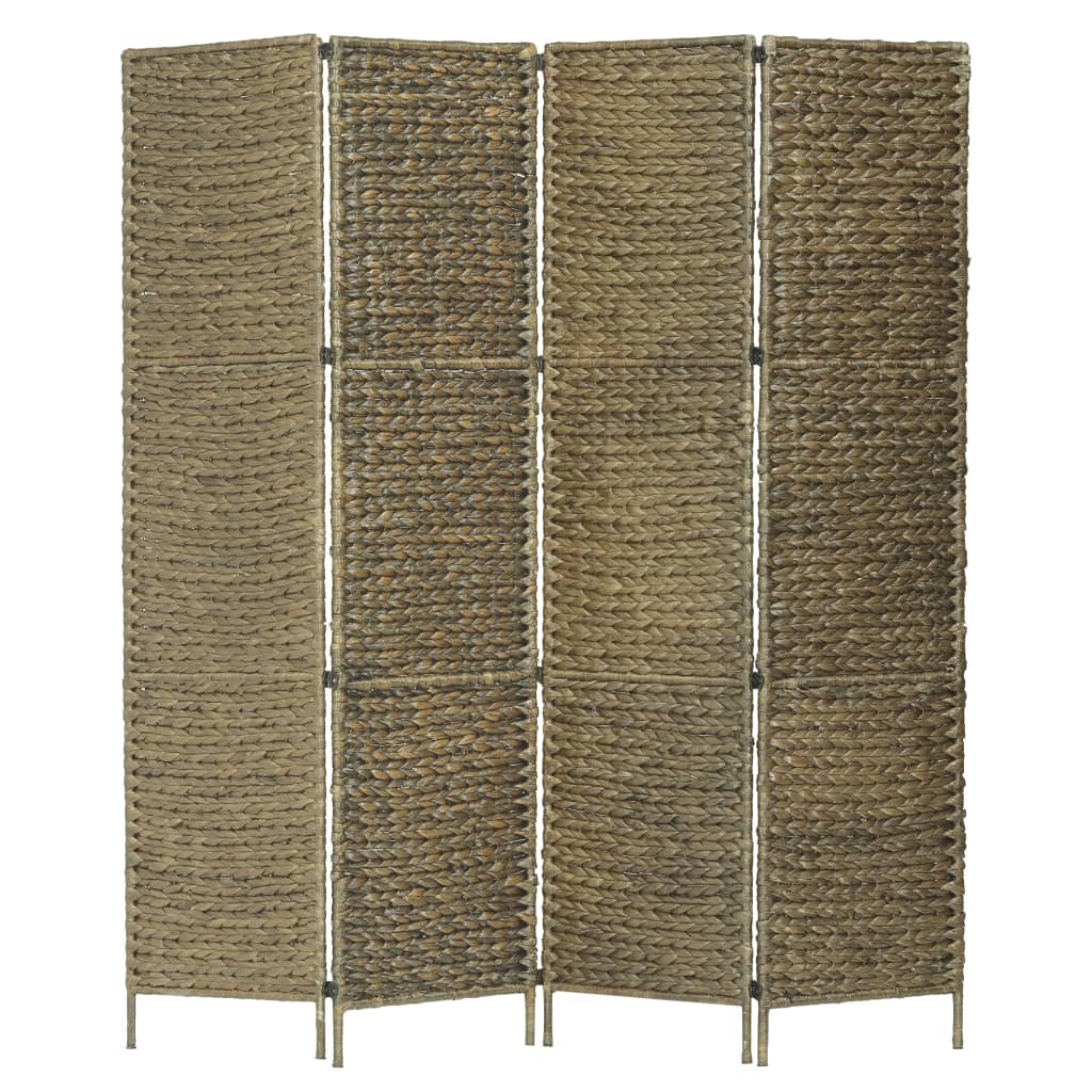Berkfield 4-Panel Room Divider Brown 154x160 cm Water Hyacinth