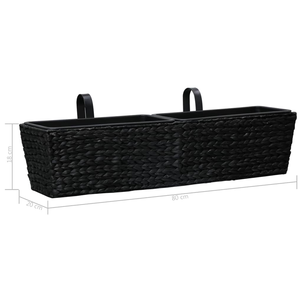 Berkfield Garden Planters 2 pcs Water Hyacinth Black
