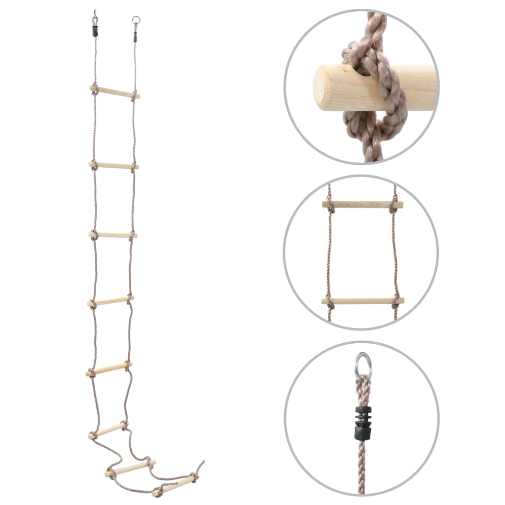 Berkfield Kids Rope Ladder 290 cm Wood