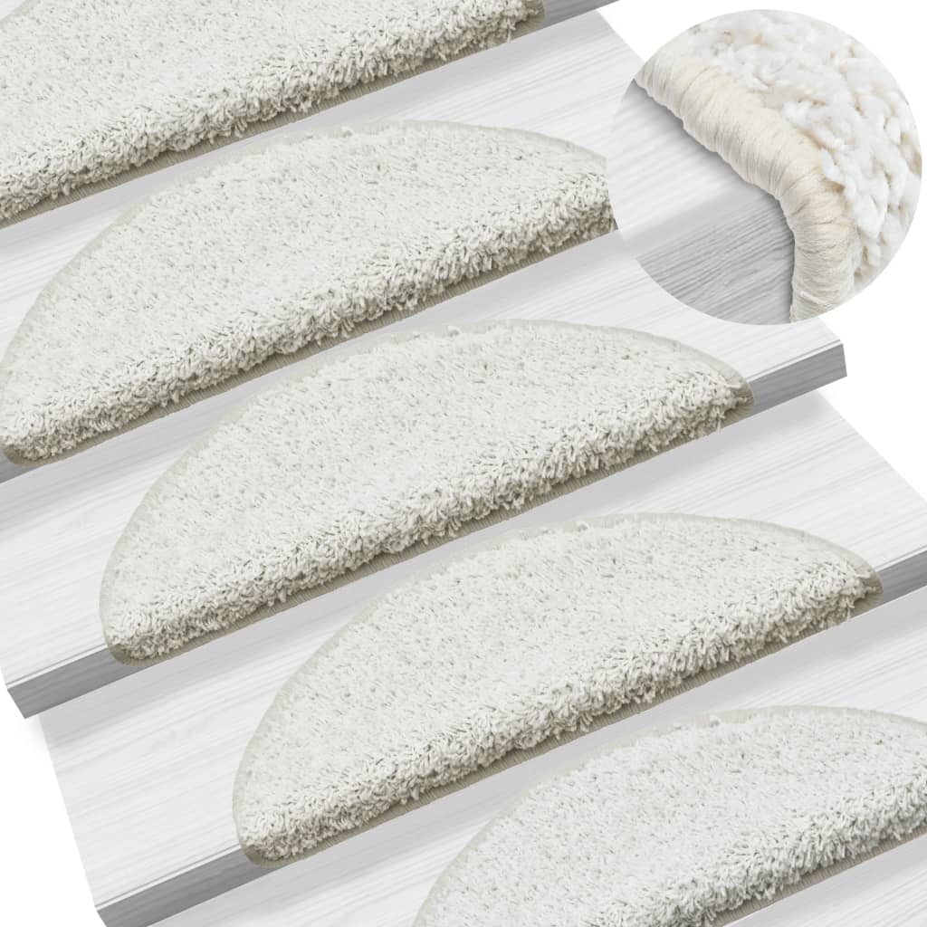 Berkfield Carpet Stair Treads 15 pcs White 65x21x4 cm