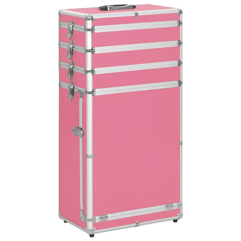 Berkfield Make-up Trolley Aluminium Pink