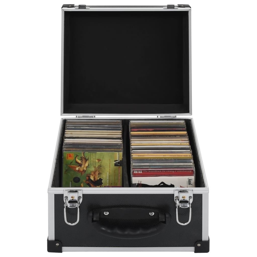 Berkfield CD Case for 40 CDs Aluminium ABS Black