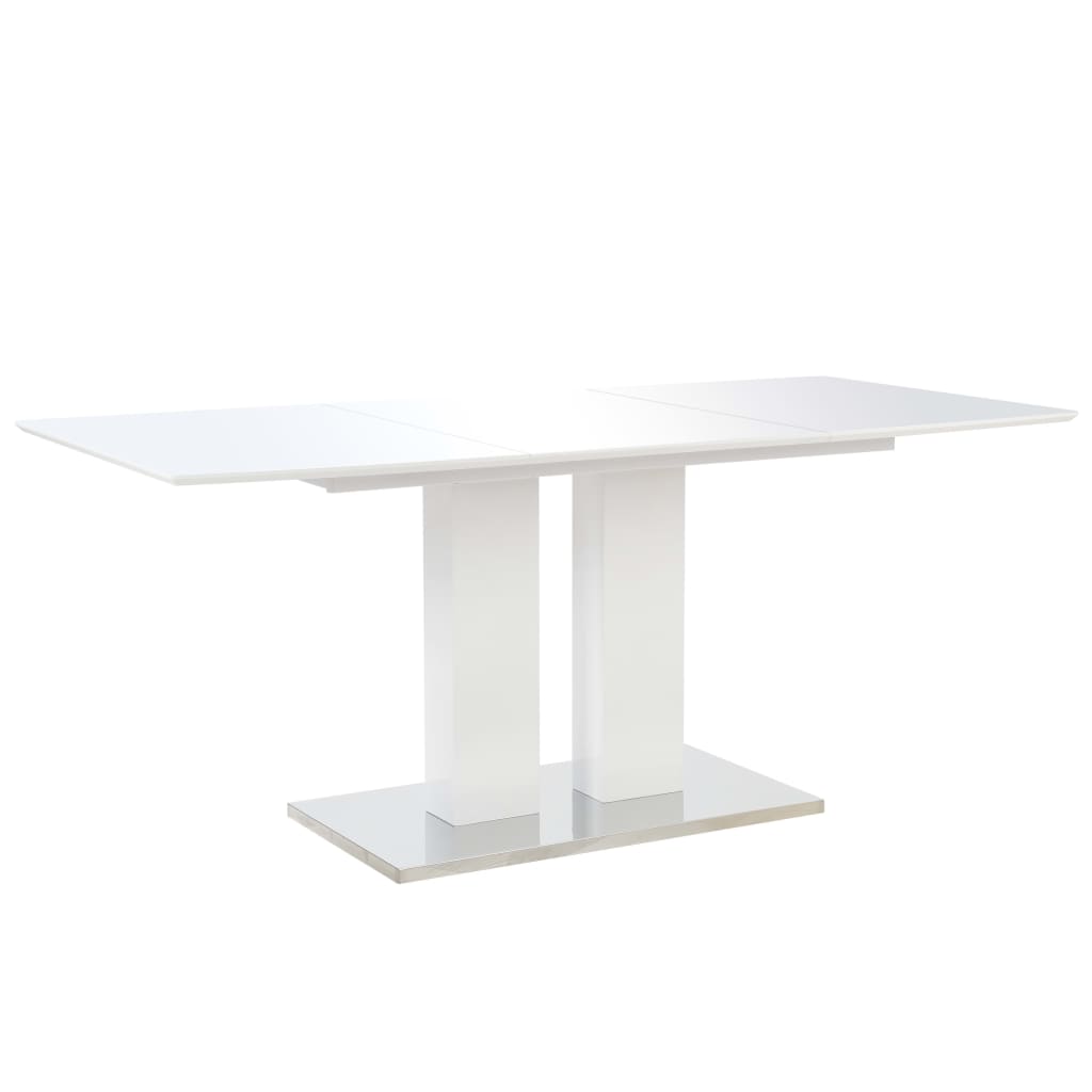 Berkfield Dining Table High Gloss White 180x90x76 cm MDF