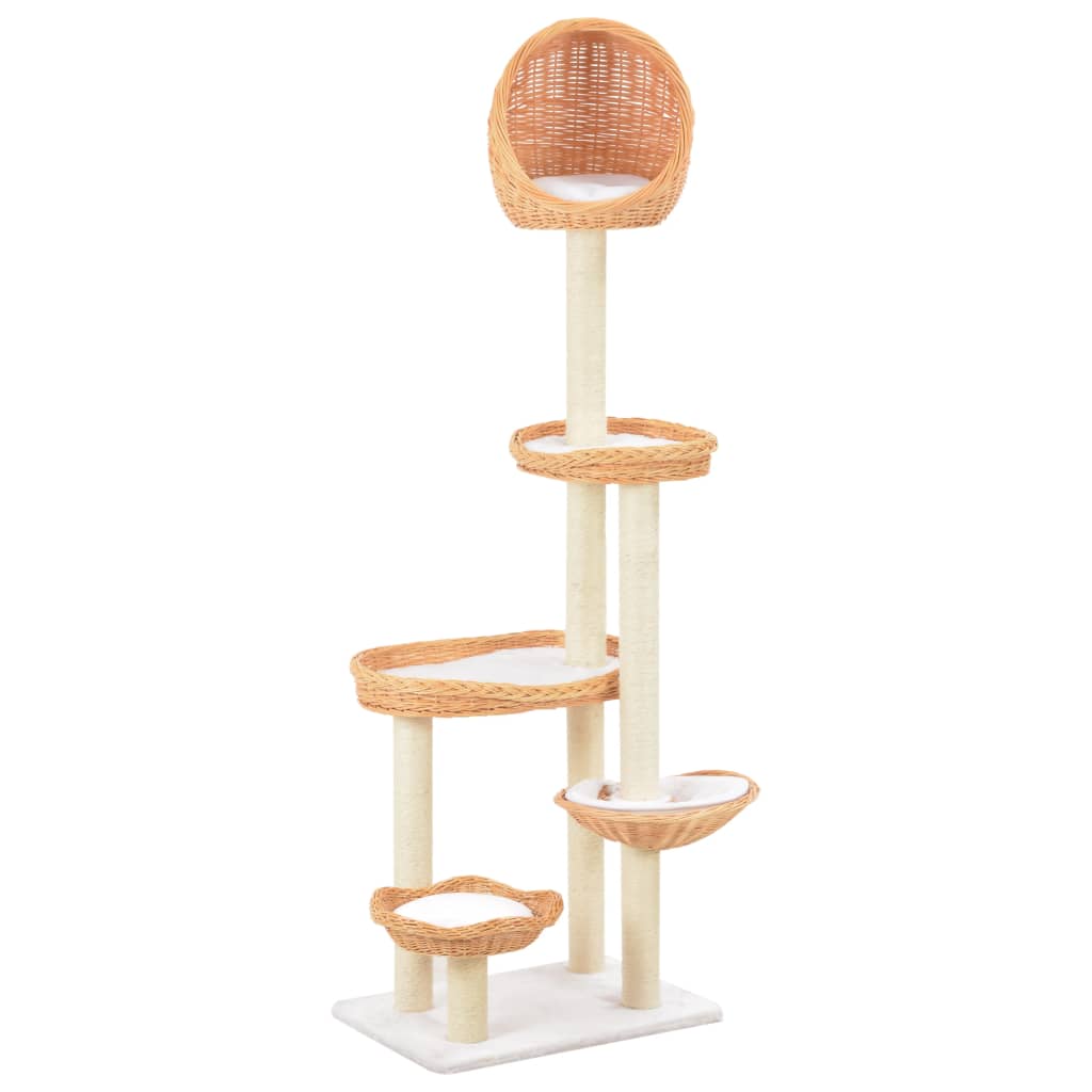 Berkfield Cat Tree with Sisal Scratching Post Natural Willow Wood