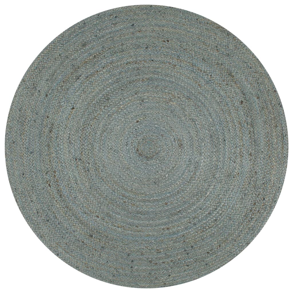 Berkfield Handmade Rug Jute Round 90 cm Olive Green