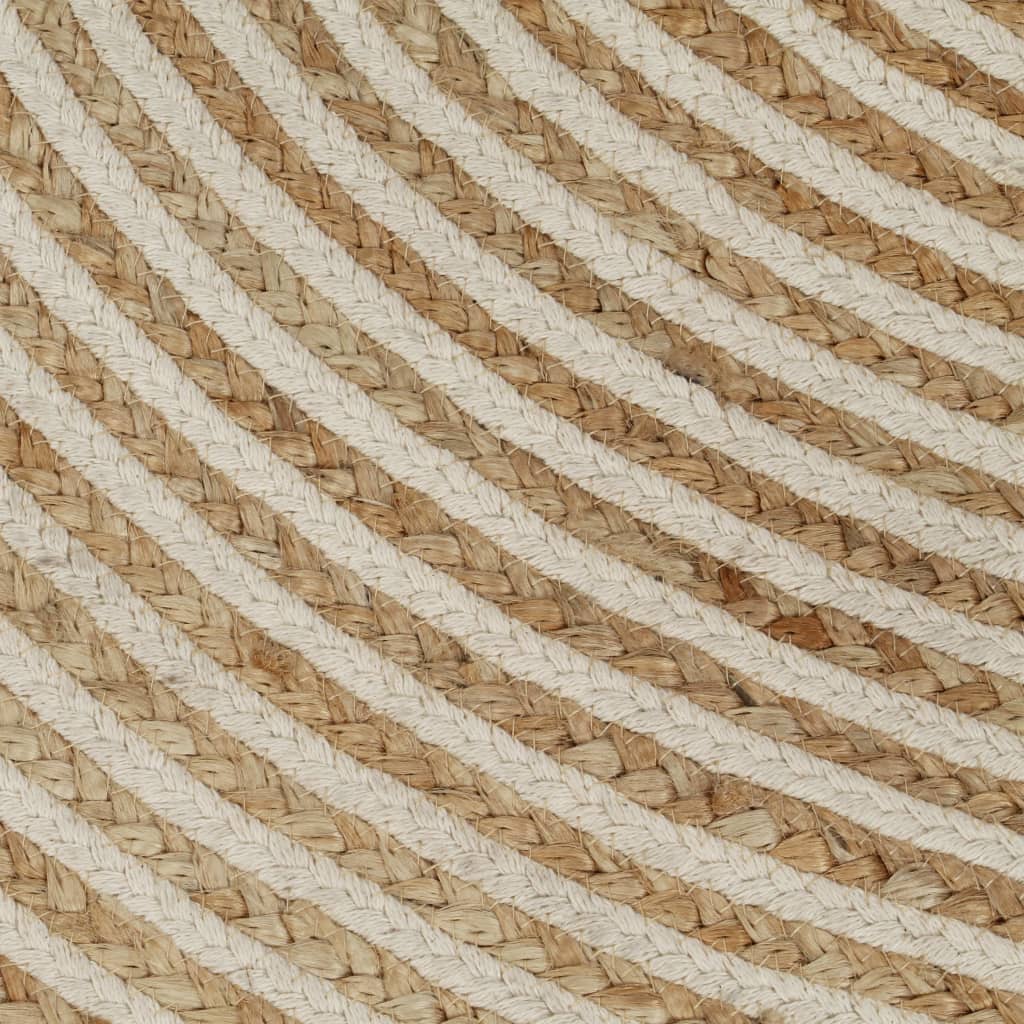 Berkfield Handmade Rug Jute with Spiral Design White 90 cm