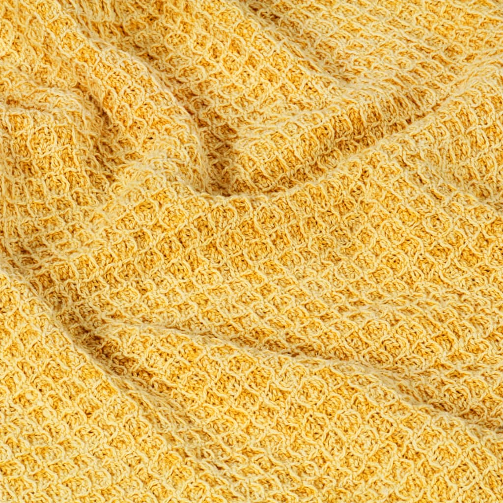 Berkfield Throw Cotton 220x250 cm Mustard Yellow