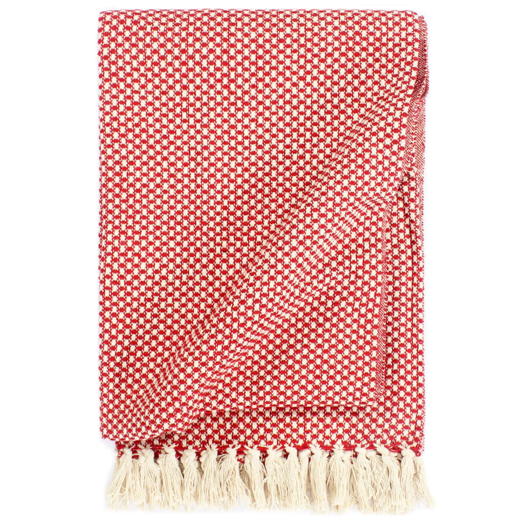 Berkfield Throw Cotton 125x150 cm Red