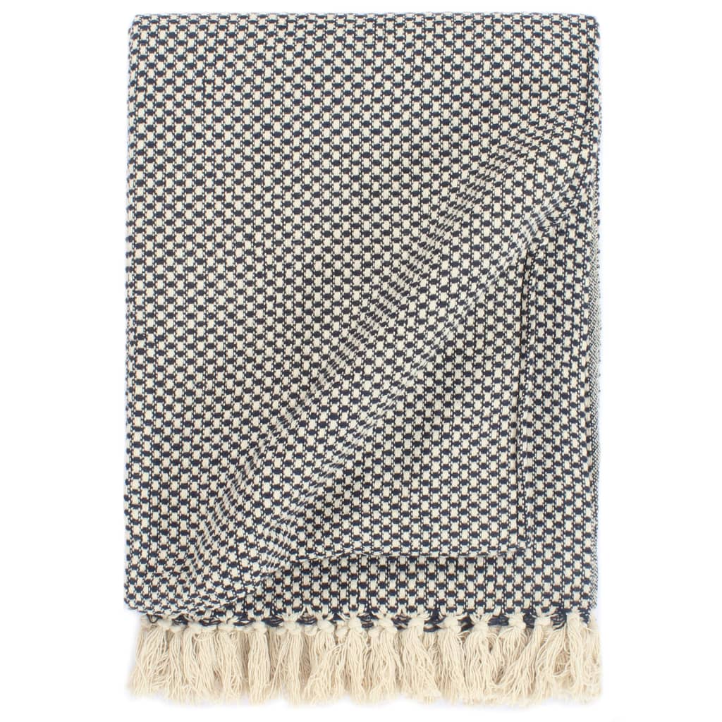 Berkfield Throw Cotton 125x150 cm Navy Blue