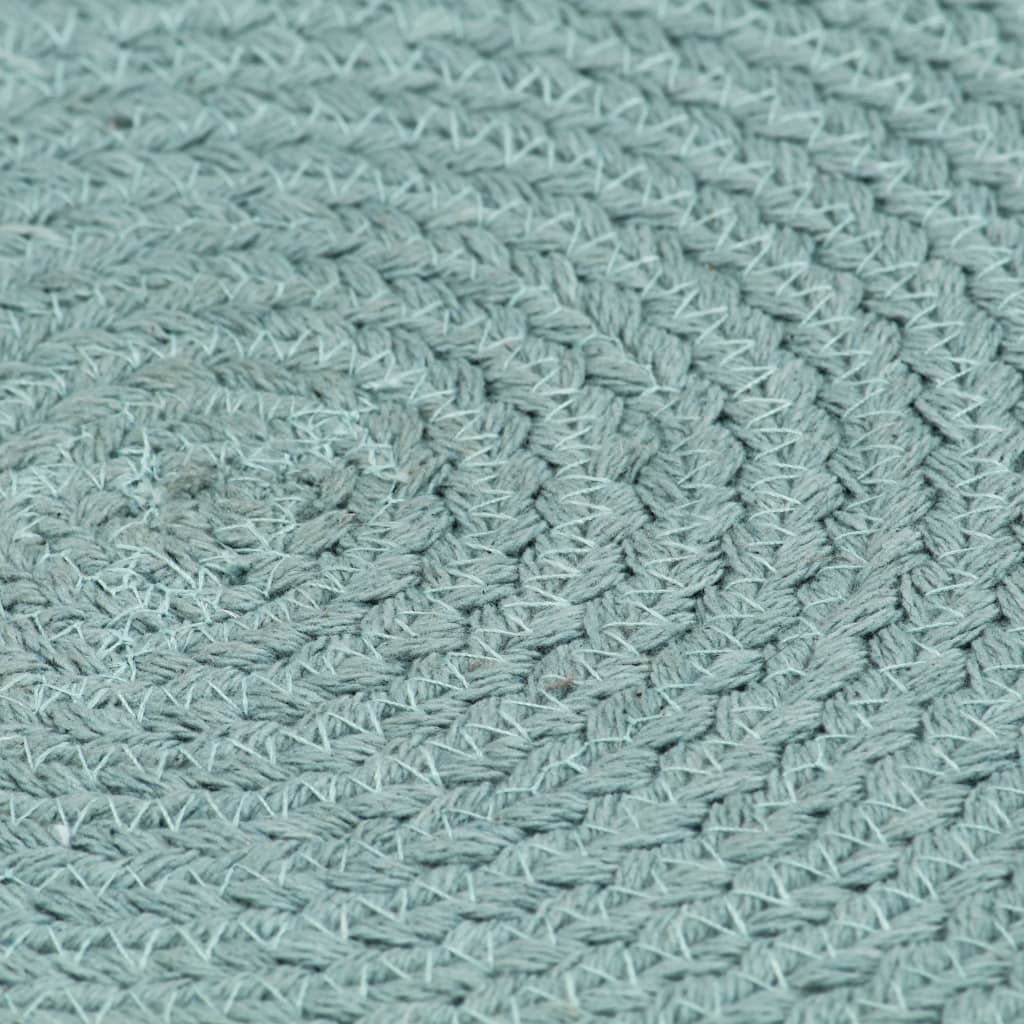 Berkfield Placemats 4 pcs Plain Green 38 cm Round Cotton