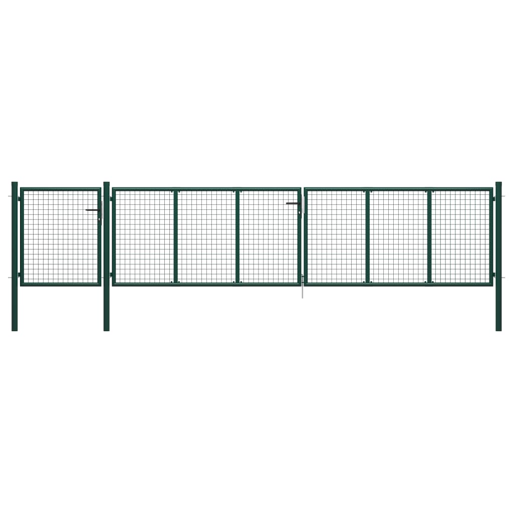 Berkfield Garden Gate Steel 500x100 cm Green