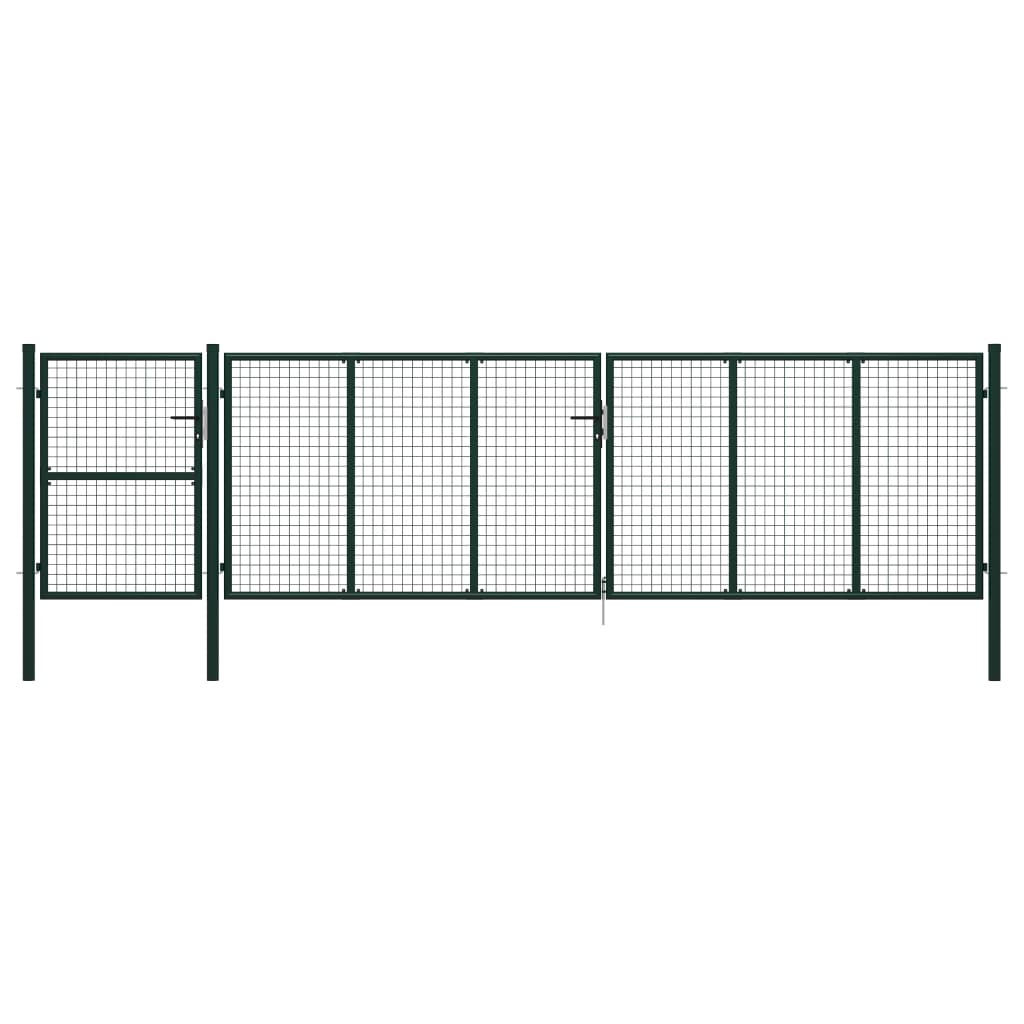 Berkfield Garden Gate Steel 500x125 cm Green