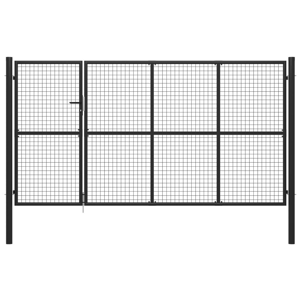 Berkfield Garden Gate Steel 350x175 cm Anthracite