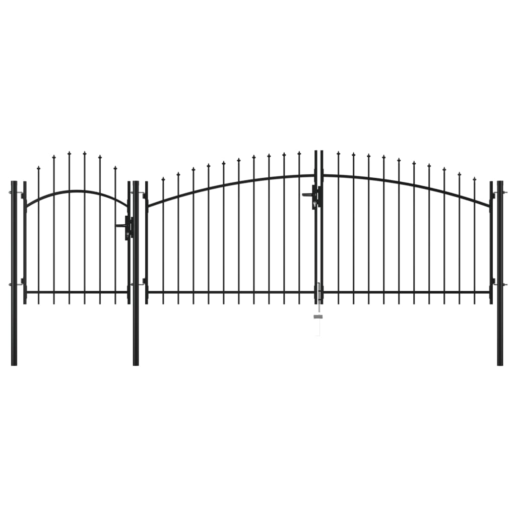 Berkfield Garden Gate Steel 1.5x4 m Black