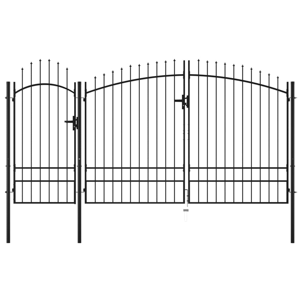 Berkfield Garden Gate Steel 2.45x4 m Black