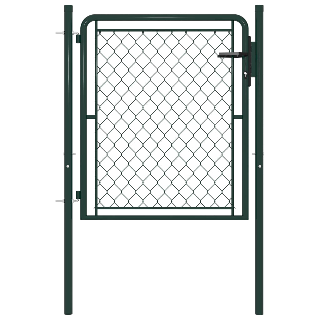 Berkfield Garden Gate Steel 100x100 cm Green