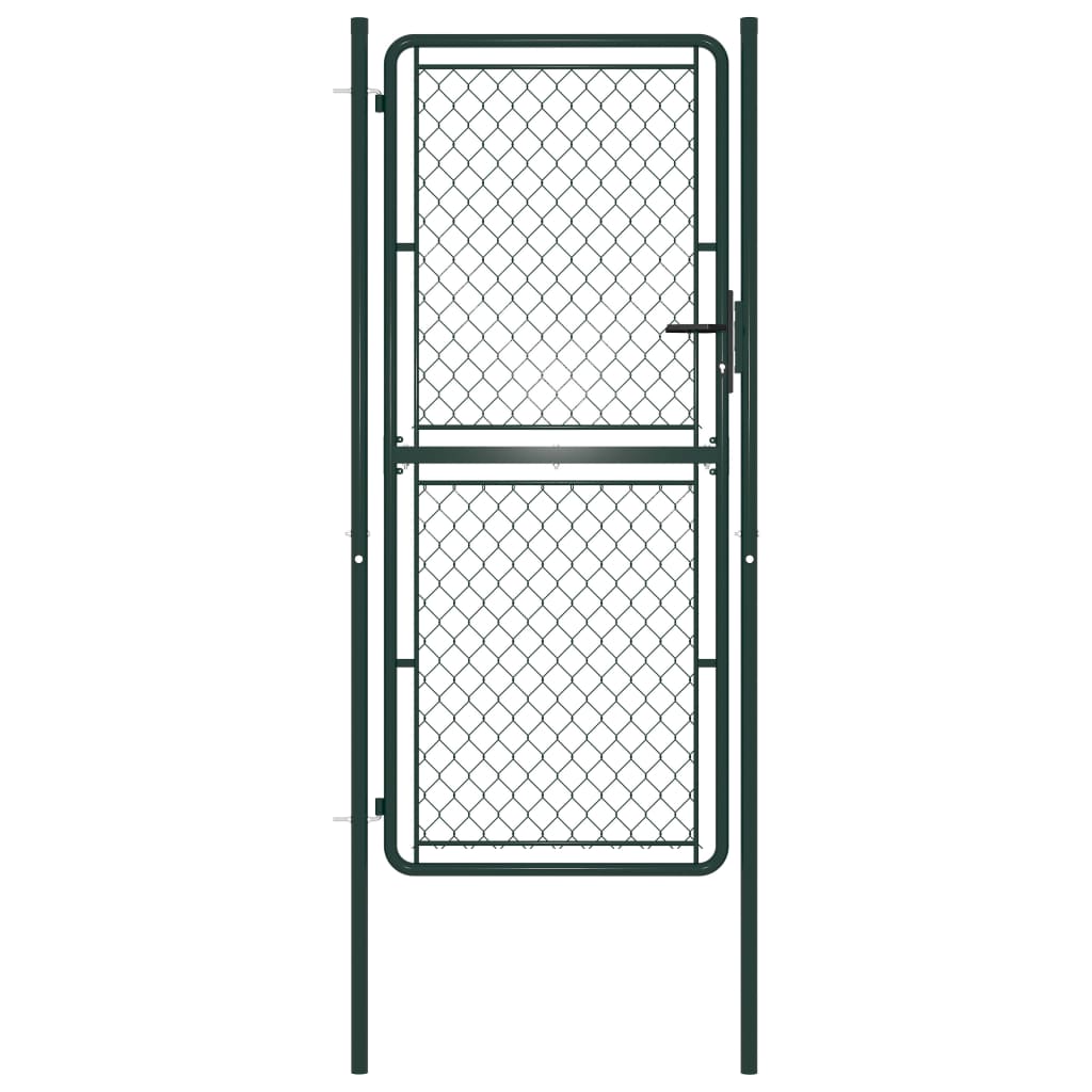 Berkfield Garden Gate Steel 100x200 cm Green