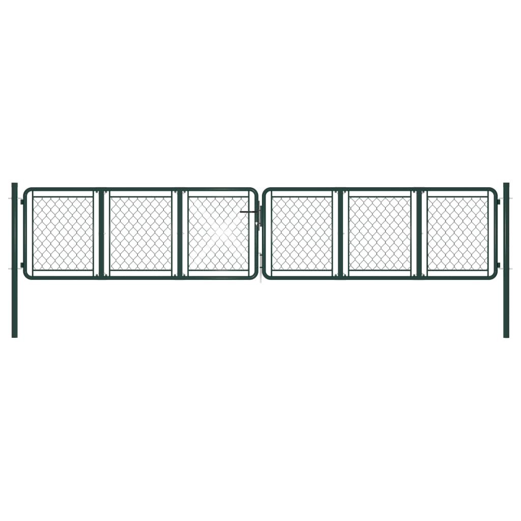 Berkfield Garden Gate Steel 400x75 cm Green