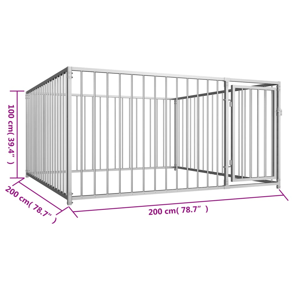 Berkfield Outdoor Dog Kennel 200x200x100 cm