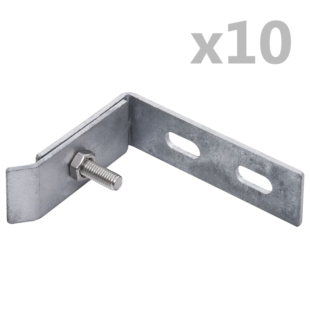 Berkfield Wall Corner Connector 10 Sets Silver