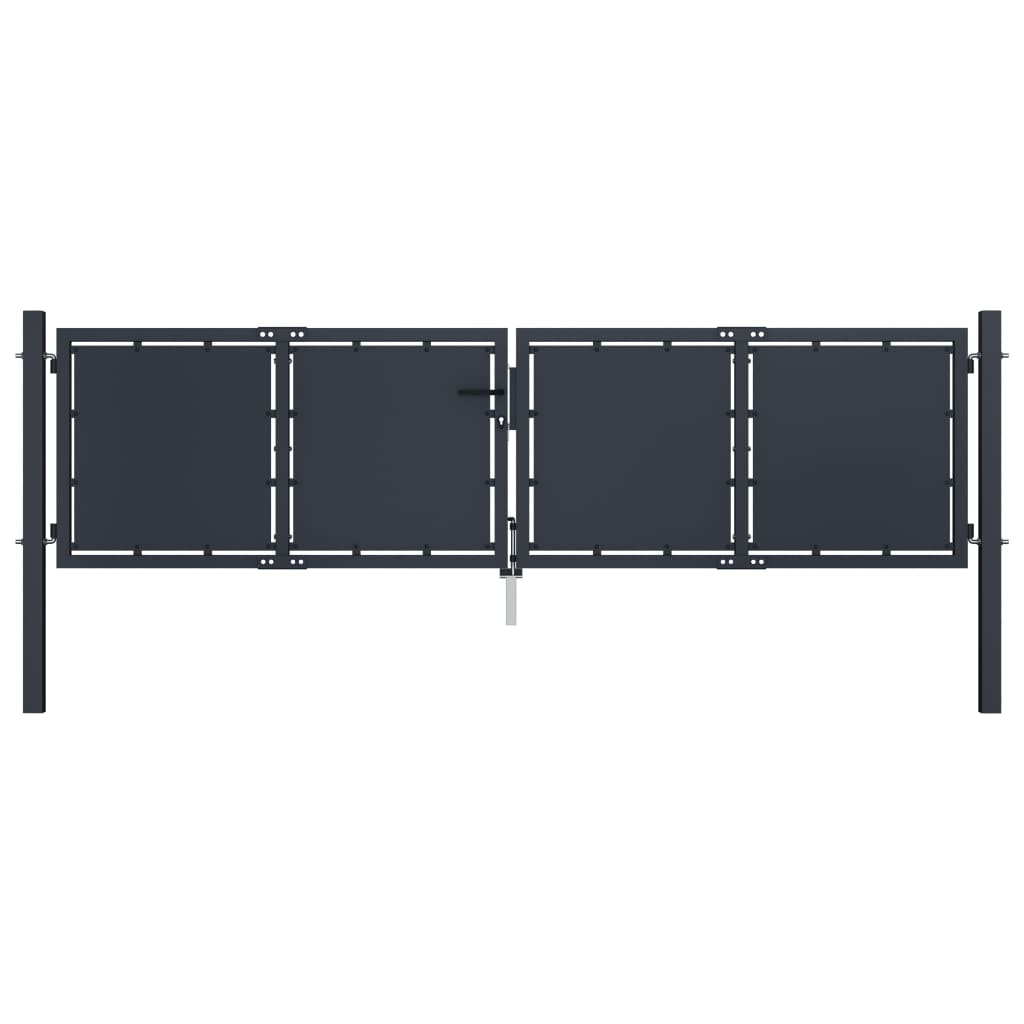 Berkfield Garden Gate Steel 300x100 cm Anthracite