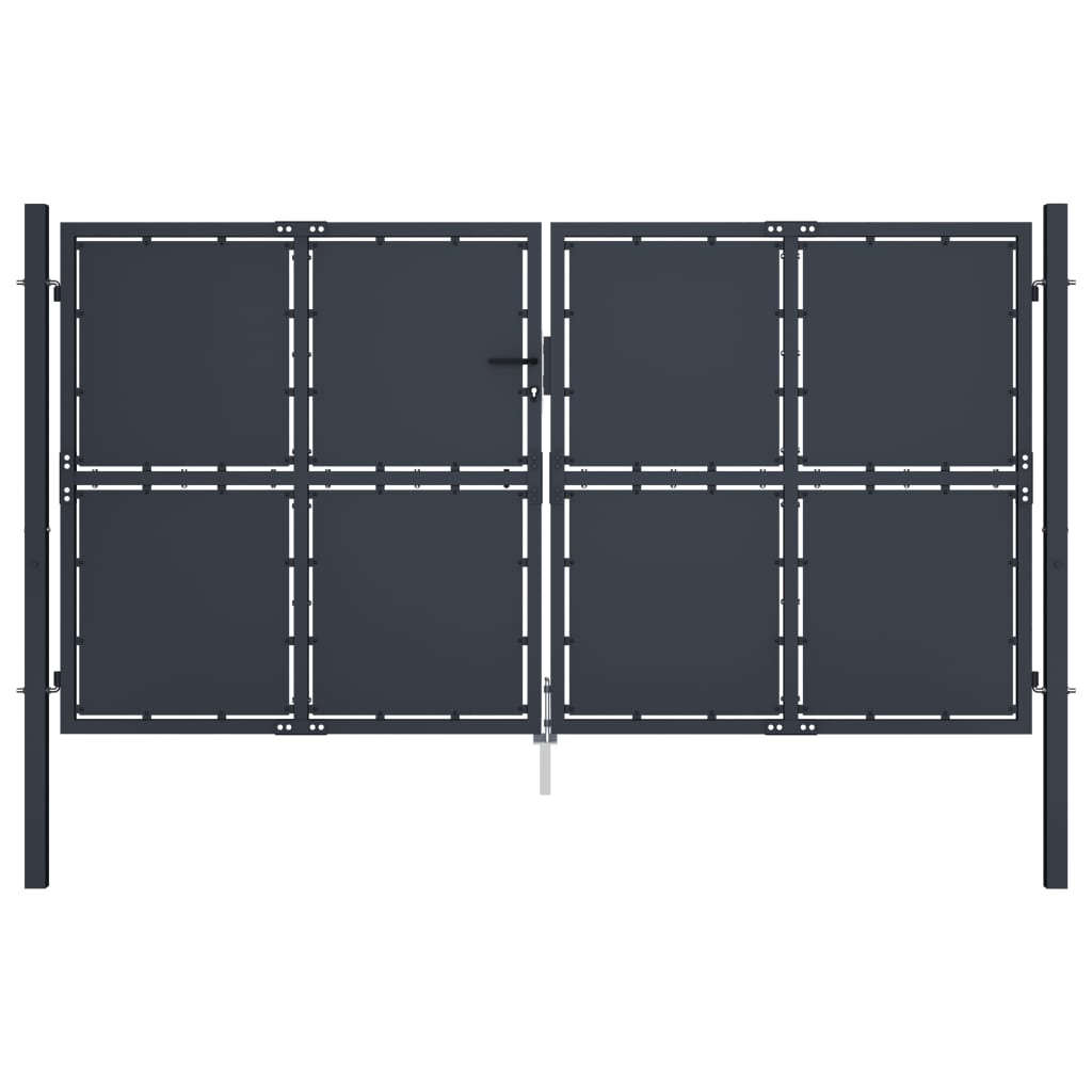 Berkfield Garden Gate Steel 300x175 cm Anthracite