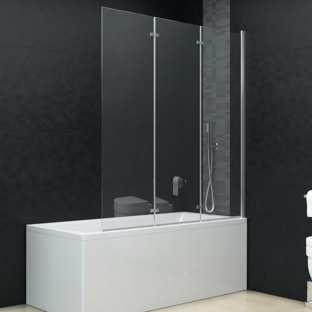 Berkfield Folding Shower Enclosure 3 Panels ESG 130x138 cm