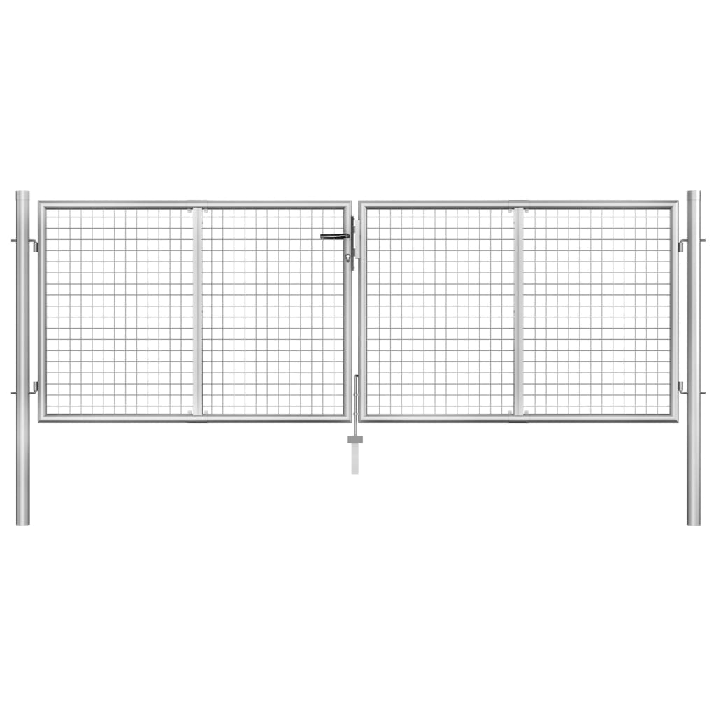 Berkfield Garden Gate Galvanised Steel 306x125 cm Silver