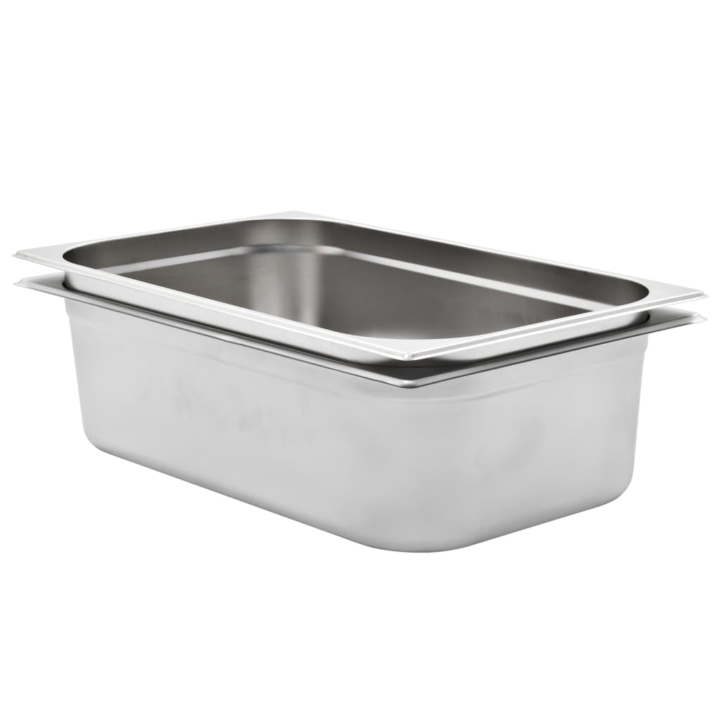 Berkfield Gastronorm Containers 2 pcs GN 1/1 150 mm Stainless Steel