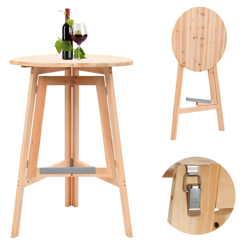 Berkfield Foldable Bar Table 78 cm Fir Wood