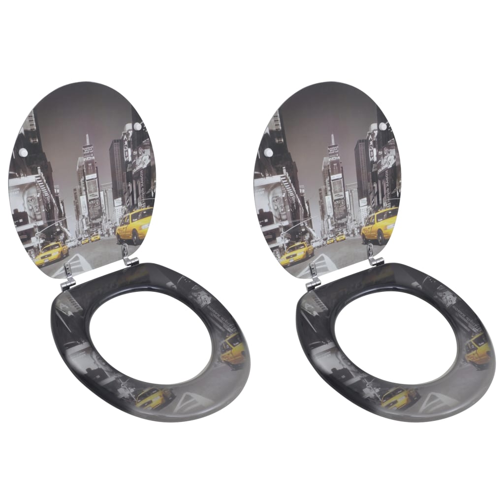 Berkfield Toilet Seats with Lids 2 pcs MDF New York