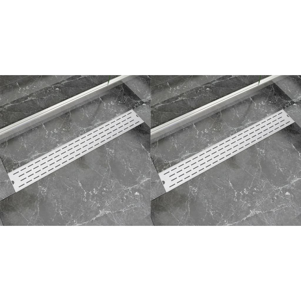 Berkfield Linear Shower Drain 2 pcs Line 830x140 mm Stainless Steel