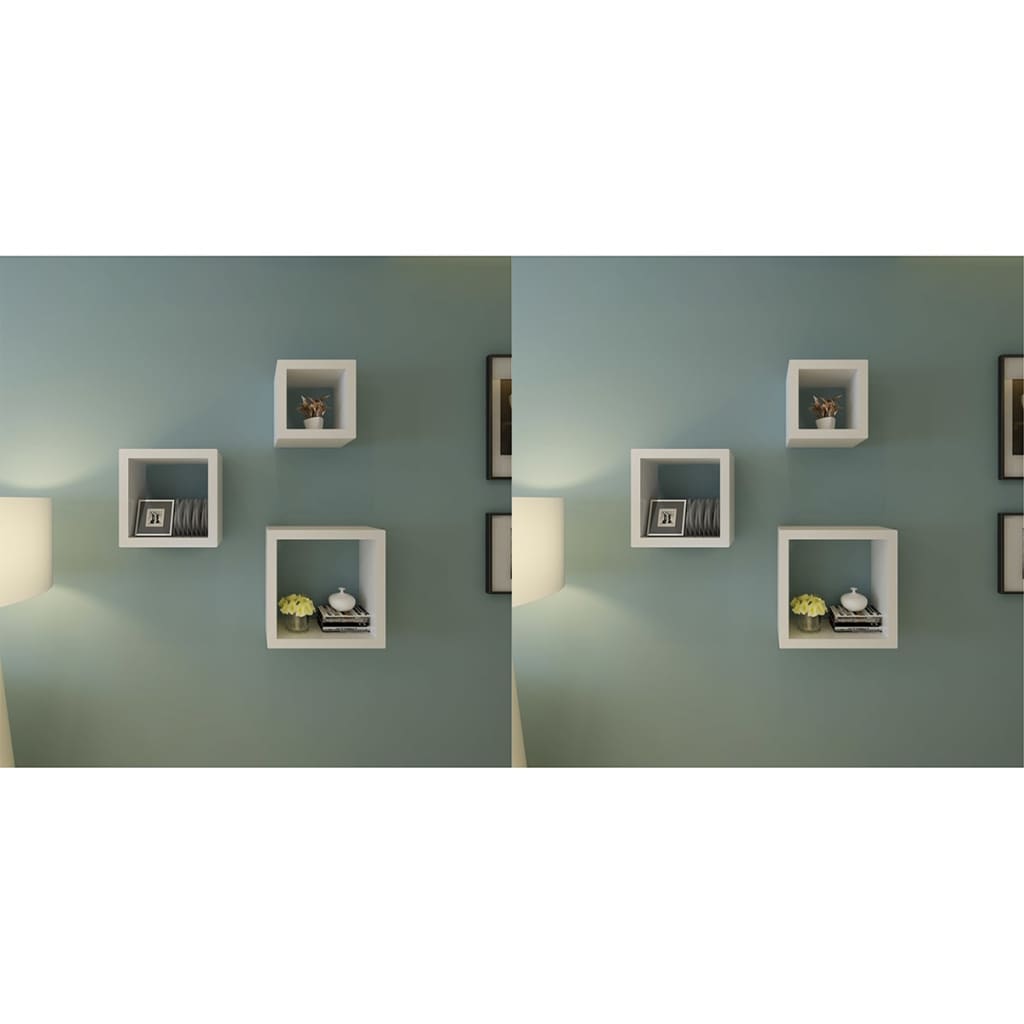 Berkfield Wall Cube Shelves 6 pcs White