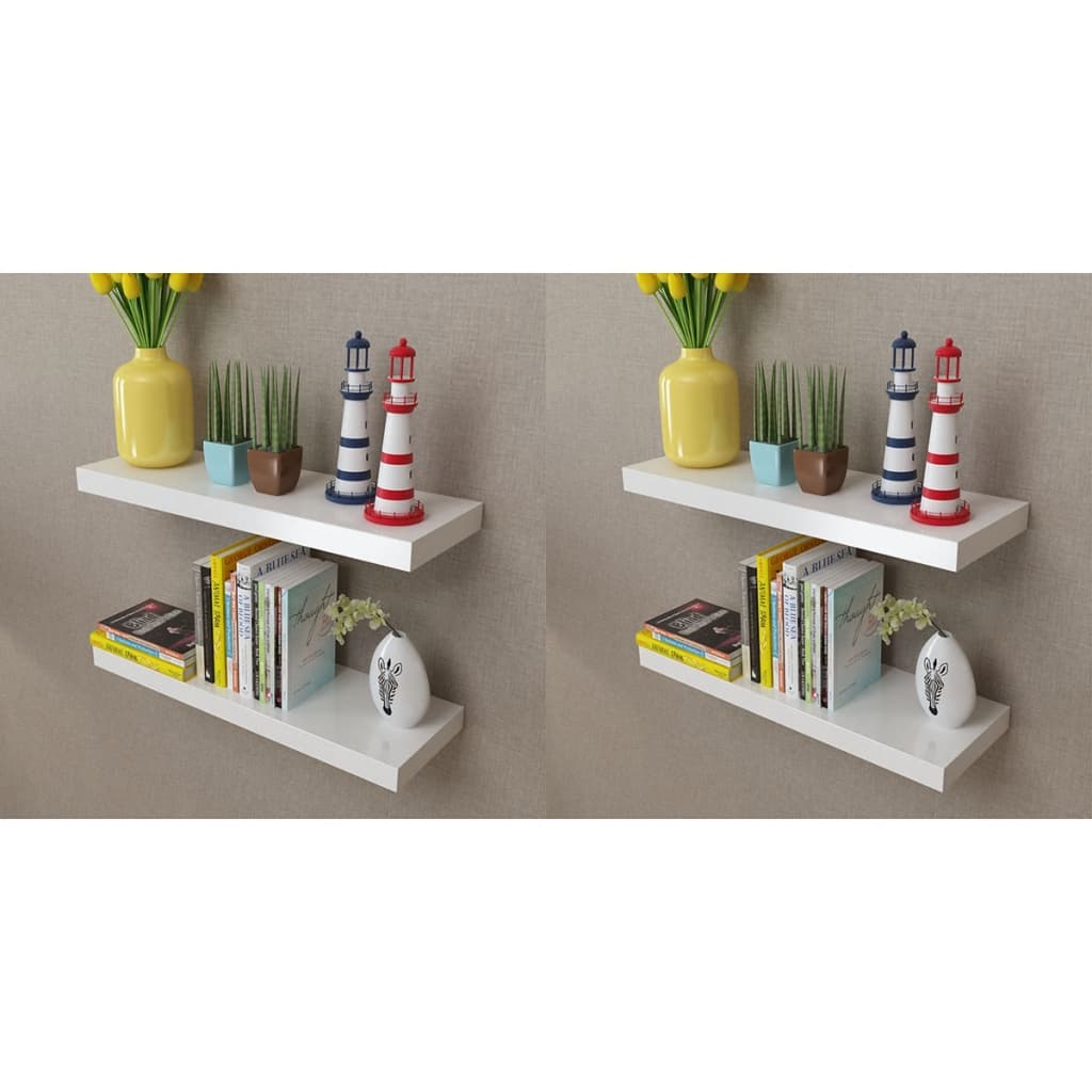 Berkfield Wall Shelves 4 pcs White 60 cm