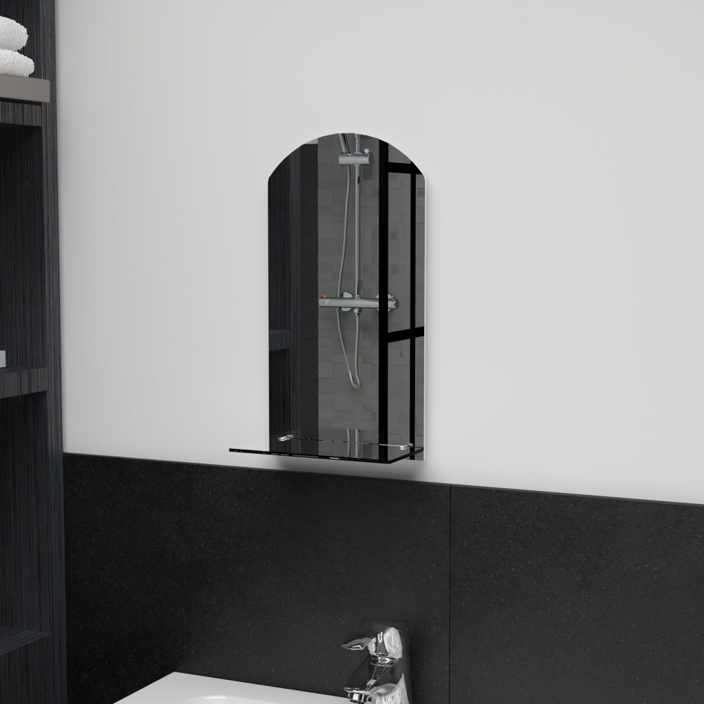 Berkfield Wall Mirror with Shelf 20x40 cm Tempered Glass