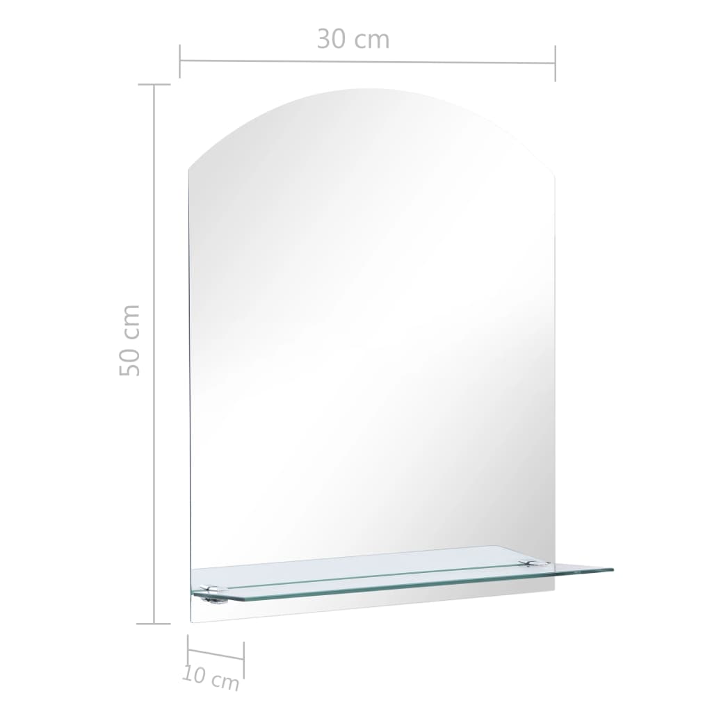 Berkfield Wall Mirror with Shelf 30x50 cm Tempered Glass