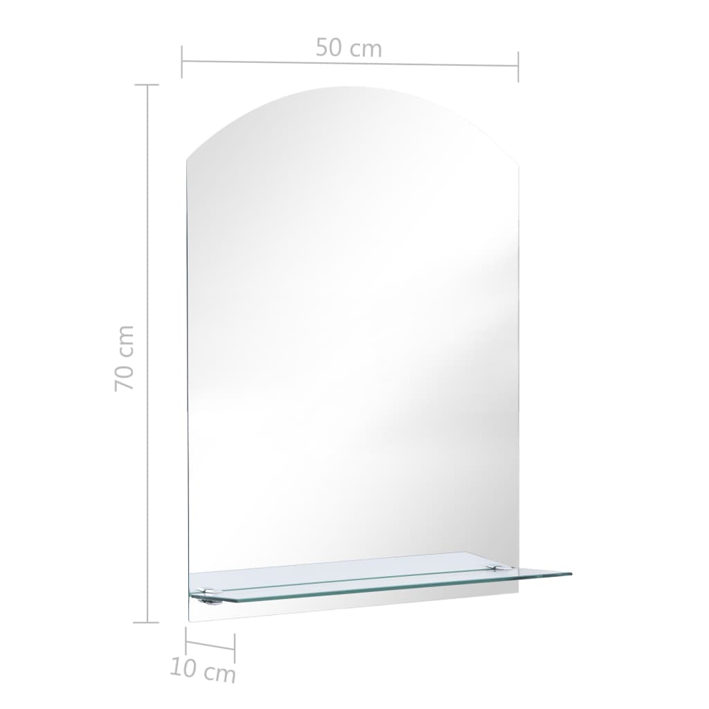 Berkfield Wall Mirror with Shelf 50x70 cm Tempered Glass