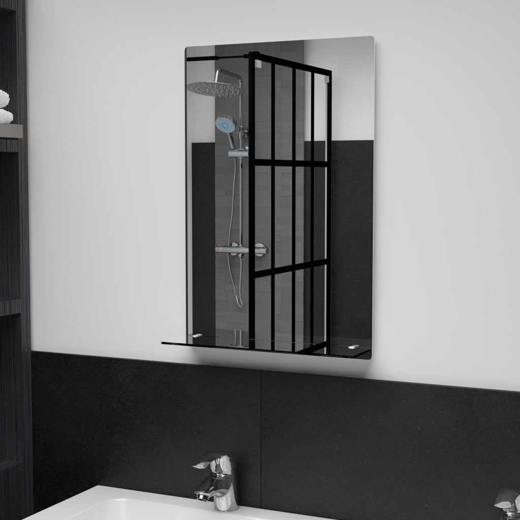 Berkfield Wall Mirror with Shelf 40x60 cm Tempered Glass