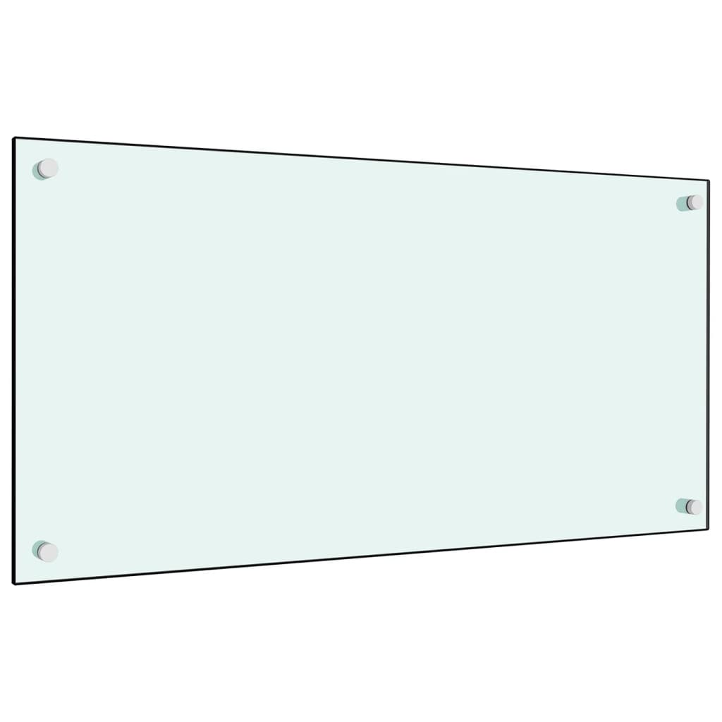 Berkfield Kitchen Backsplash White 80x40 cm Tempered Glass