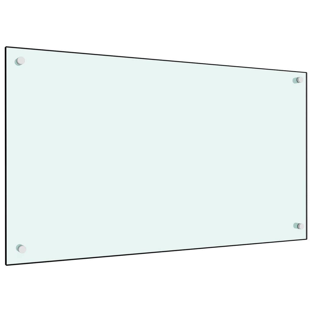 Berkfield Kitchen Backsplash White 90x50 cm Tempered Glass