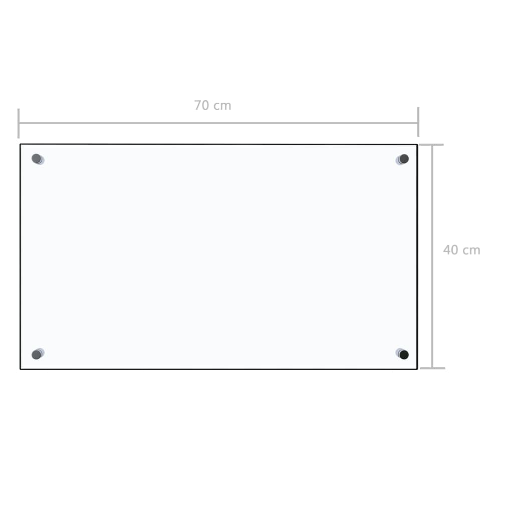 Berkfield Kitchen Backsplash Transparent 70x40 cm Tempered Glass