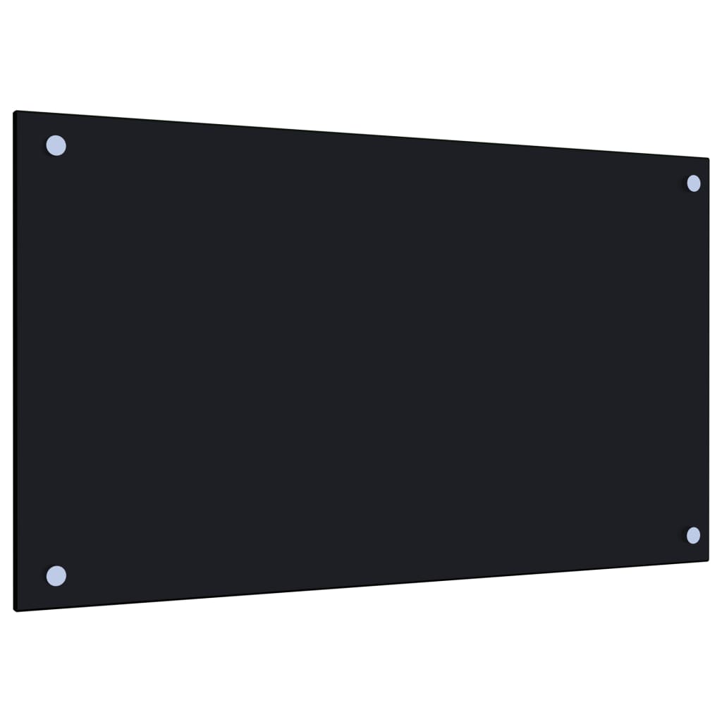 Berkfield Kitchen Backsplash Black 70x40 cm Tempered Glass